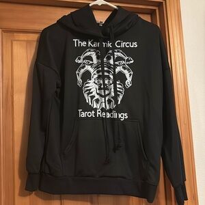 Glow In The Dark Halloween Skull Jester Karmic Circus Hoodie Unisex Sz S, NWOT